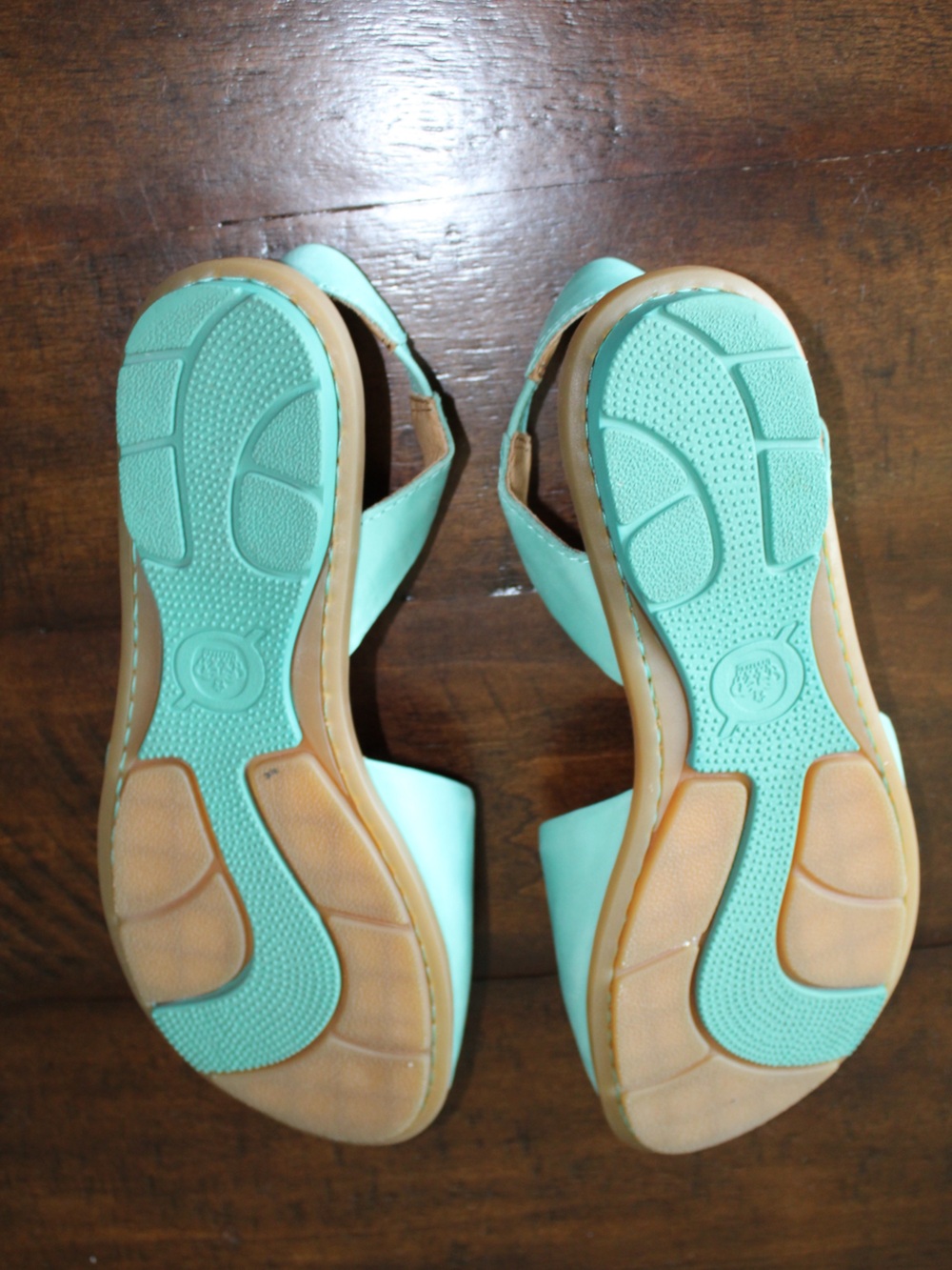 Born Aqua Leather Slingback Sandals 9M Comfort Coastal Chic - Picture 5 of 12